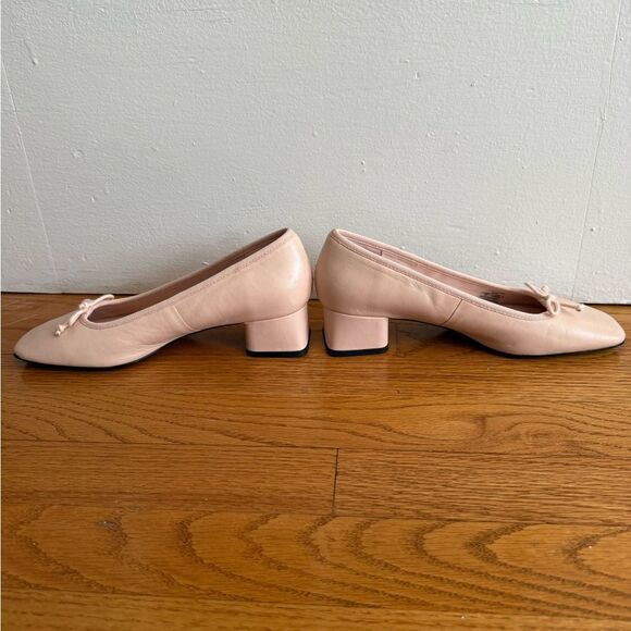 Zara Leather Block‑Heel Ballerina Flats with Bow – Size 6– NWOT - Picture 6 of 6
